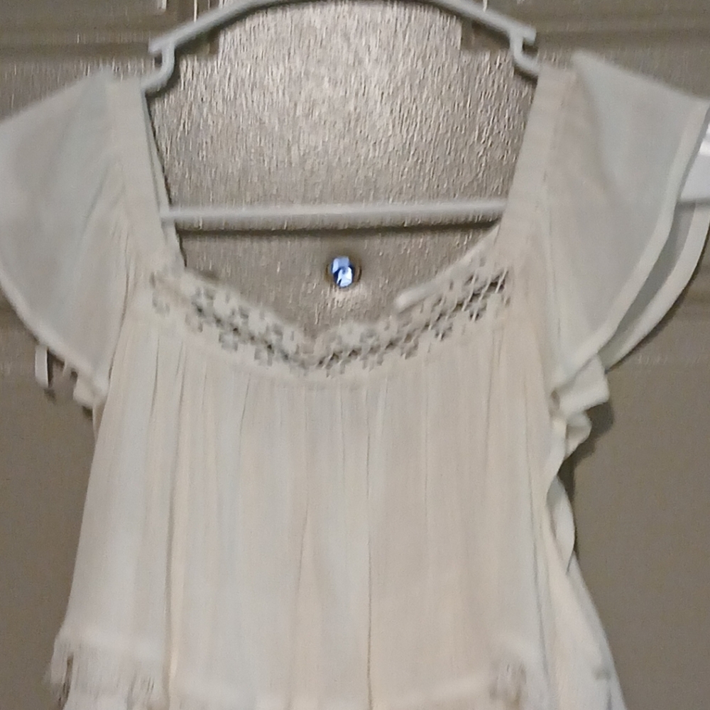 Doe & Rae Button Up Rufled Top Blouse Woman Size S - Picture 5 of 10